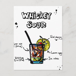 Whiskey Sour Cocktail Rezept Postkarte