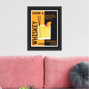 Whiskey Sour Cocktail Untersetzer aus Papier Leinwanddruck