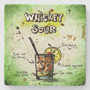 Whiskey Sour Drink Rezept Steinuntersetzer