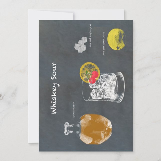 Whiskey Sour Einladung (Vorderseite)