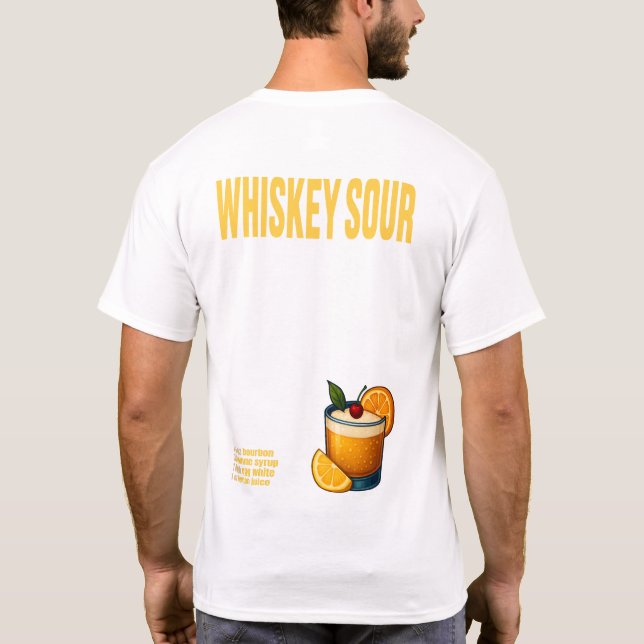 Whiskey Sour T-Shirt – Classic Bourbon Cocktail (Rückseite)