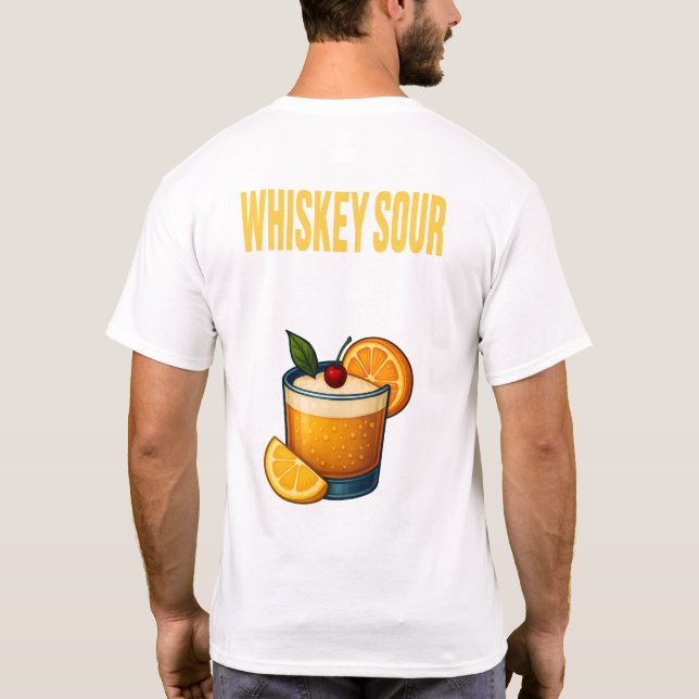 Whiskey Sour T-Shirt – Classic Bourbon Cocktail (Rückseite)