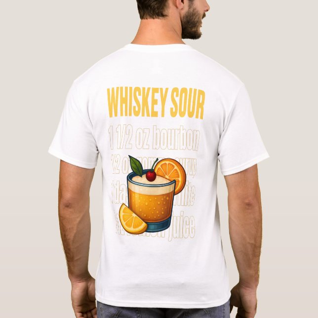 Whiskey Sour T-Shirt – Classic Bourbon Cocktail (Rückseite)