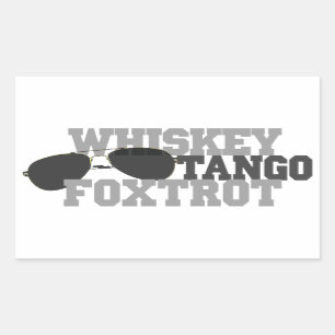 Whiskey Tango Foxtrot - Aviation Glass Rechteckiger Aufkleber