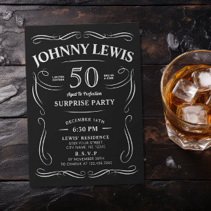 Whiskey-Themener Überraschung zum 50. Geburtstag f Einladung