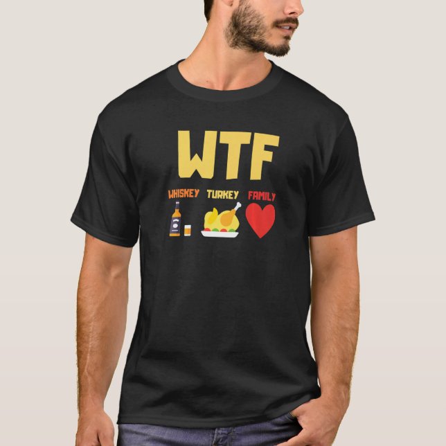 Whiskey Turkey Family Wtf Erntedank T-Shirt (Vorderseite)