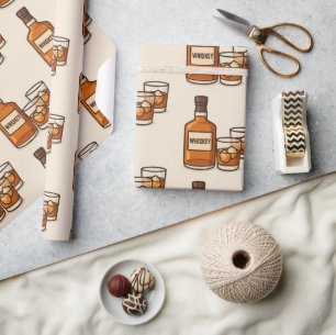 Whiskey und Brille Geschenkpapier
