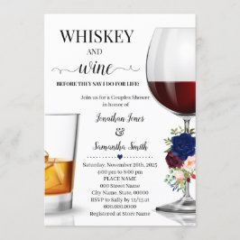 Whiskey und Wein, bevor ich Paare Dusche Einladung