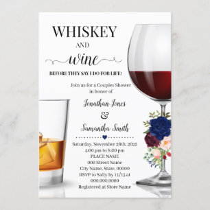 Whiskey und Wein, bevor ich Paare Dusche Einladung