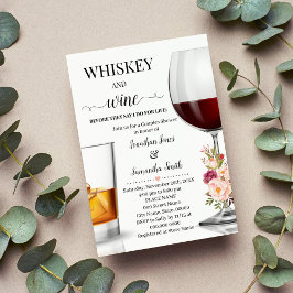 Whiskey und Wein bevor ich Polterabend pink Einladung