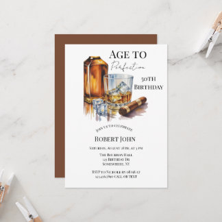 Whiskey- und Zigarrenparty zum 50. Geburtstag der  Einladung