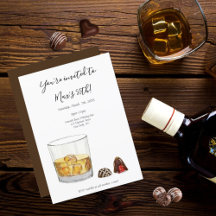 Whiskey Watercolor Chocolate Truffles Birthday