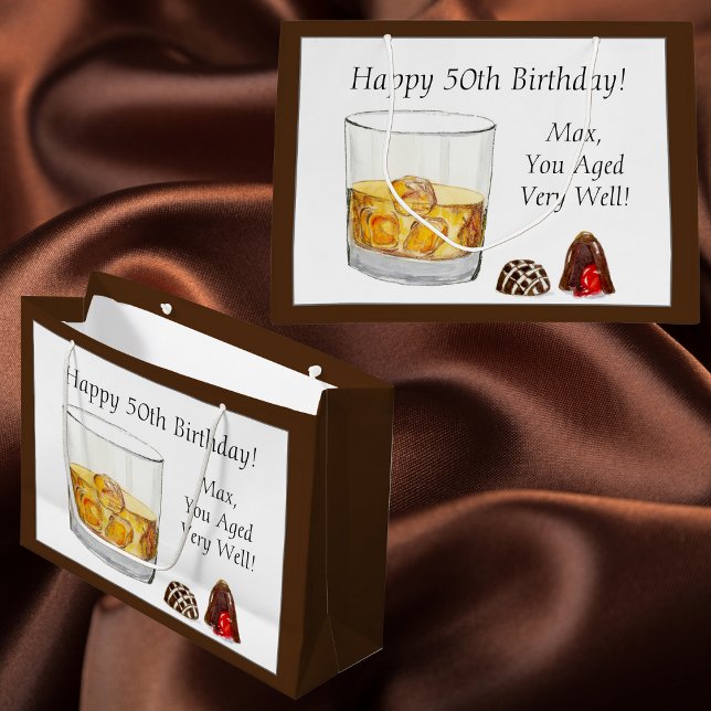 Whiskey Watercolor Chocolate Truffles Birthday Große Geschenktüte (Von Creator hochgeladen)