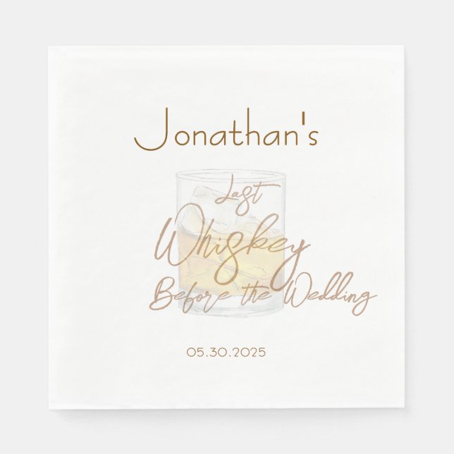Whiskey Wedding Bachelor Party Serviette (Vorderseite)