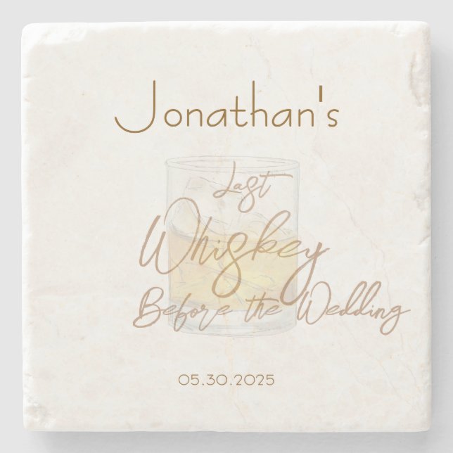 Whiskey Wedding Bachelor Party Steinuntersetzer (Vorderseite)