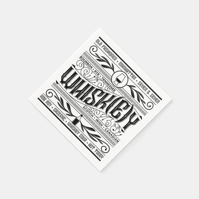 Whiskey / Whisky Napkin Serviette (Ecke)