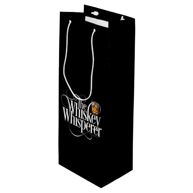Whiskey Whisperer Wein Geschenktasche Geschenktüte Für Weinflaschen (Vorderseite Schrägansicht)