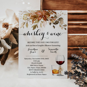 Whiskey & Wine Couples Shower Fall Wedding Einladung