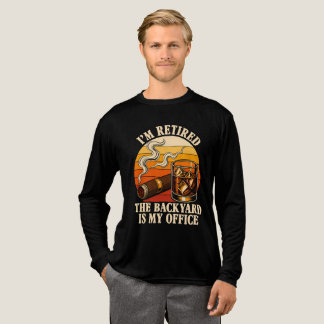 Whiskey Zigarre Ruhestand Humor Vintage Hinterhof Tri-Blend Shirt