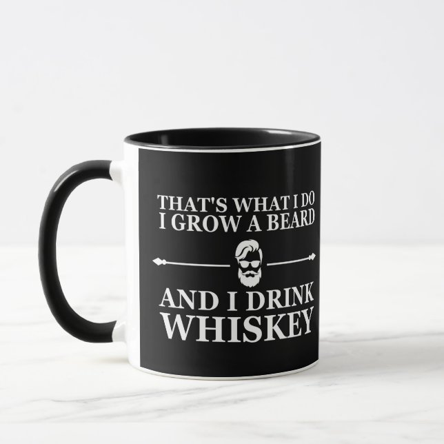 Whiskey-Zitate mit lustigen bärtigen Redewendungen Tasse (Links)
