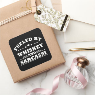 Whiskey zitiert lustige Alkoholkonsum Redewendunge Quadratischer Aufkleber