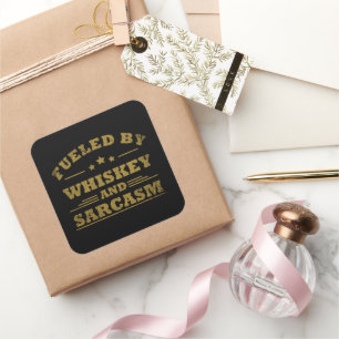 Whiskey zitiert lustige Alkoholkonsum Redewendunge Quadratischer Aufkleber