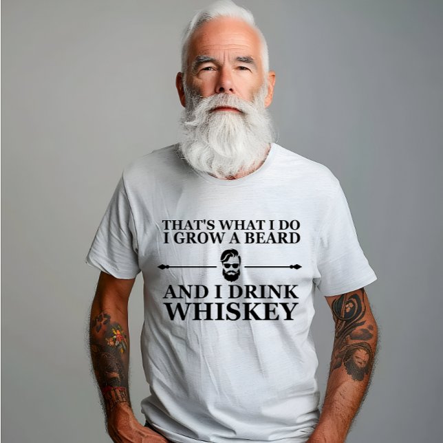 Whiskey zitiert lustige bärtige Redewendungen T-Shirt (Von Creator hochgeladen)