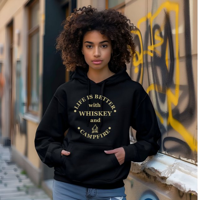 Whiskey zitiert lustige Camping Camper Redewendung Hoodie (Von Creator hochgeladen)