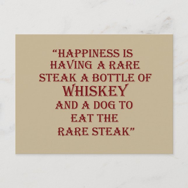 Whiskey zitiert lustige Redewendungen zum Trinken Postkarte (Vorderseite)