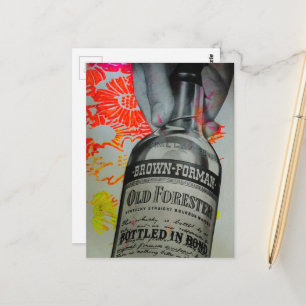 Whisky-Flasche Floral Bottled in Bond Collage Postkarte