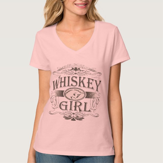 Whisky-Mädchen-Schnalle T-Shirt (Vorderseite)