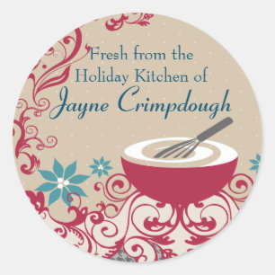 Whisky Mischen Schüssel Weihnachtsnachtsnachtsnach Runder Aufkleber