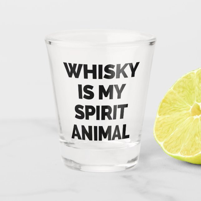 Whisky Spirit Animal Funny Zitat Schnapsglas (Vorderseite)