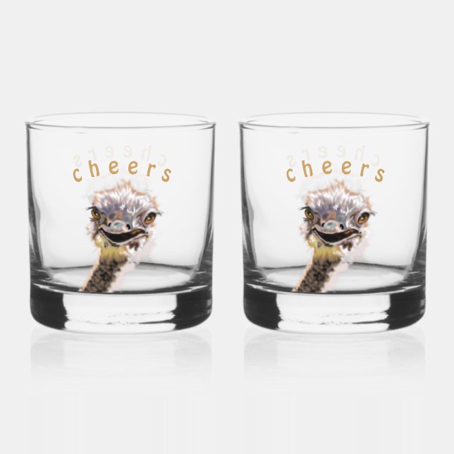 Whiskygläser mit lustigem Strauß - Prost Whiskyglas (Vorderseite)