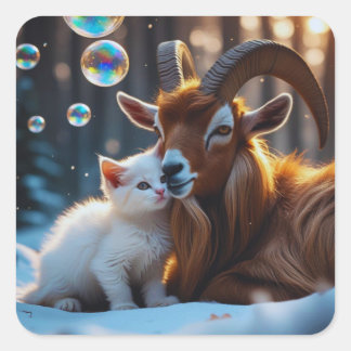 Whiskys und Hooves Quadratischer Aufkleber