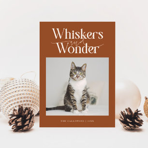 Whiskys & Wonder Cat Foto Terracotta Feiertagskarte