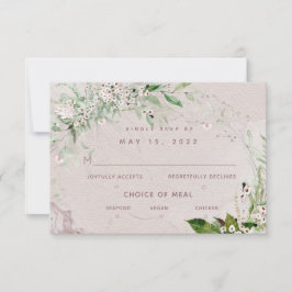 Whisper & Blush 2 Wedding 3 Meal Choice RSVP Card