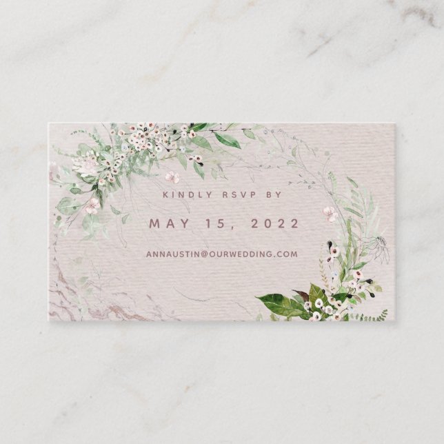 Whisper & Blush 2 Wedding Online RSVP Card Visitenkarte (Vorderseite)