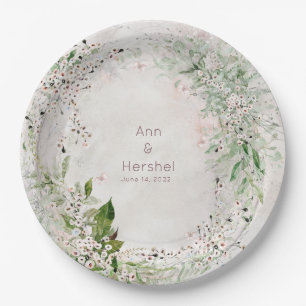 Whisper & Blush Wedding 9 Inch Dinner Plate Pappteller
