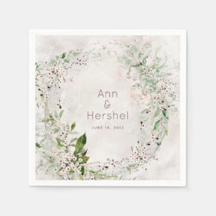 Whisper & Blush Wedding Cocktail Napkins Serviette