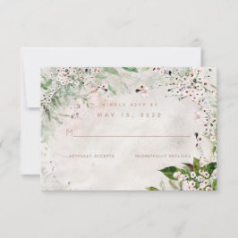 Whisper & Blush Wedding No Meal Choice RSVP Card