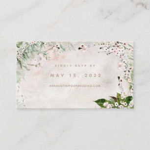 Whisper & Blush Wedding Online RSVP Card Visitenkarte