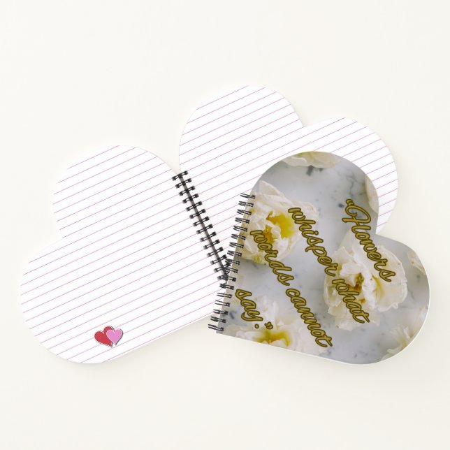 Whisper Flowers Heart Spiral Notebook Notizbuch (Innenseite)