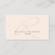 Whisper Pink Elegant Minimalistisches Monogramm