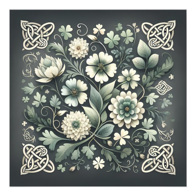 Whispered Clover Knotwork Garden Fotodruck (Vorne)