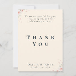 Whispered Petals Minimalist Elegant  Dankeskarte