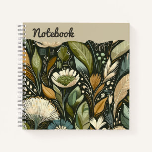 Whispergarten - Abstrakte Wildpflanze Notizbuch