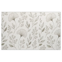 Whispering Botanicals Stoff | Olive Ginkgo Floral