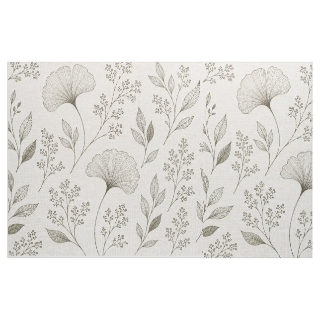 Whispering Botanicals Stoff | Olive Ginkgo Floral (Yard (91,4 cm))