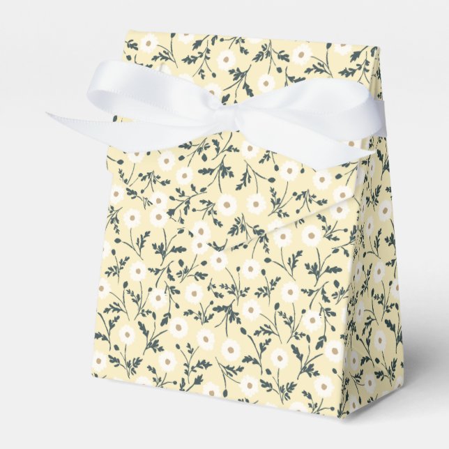 Whispering Meadow - Butter Yellow Floral Pattern Geschenkschachtel (Vorderseite)